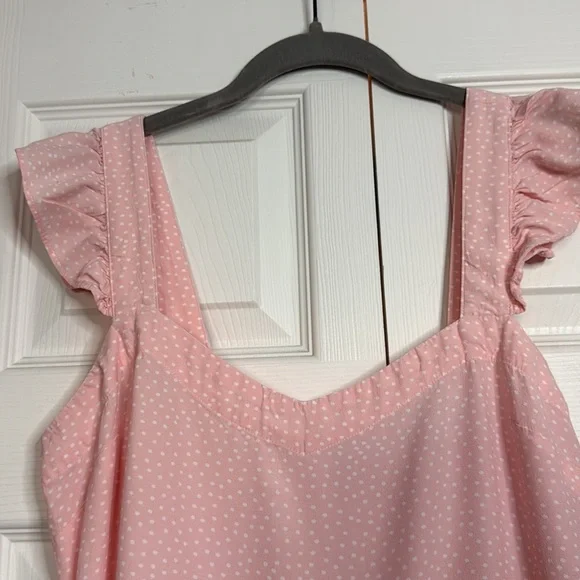 Loft Pink Sleeveless Maxi Dress with  Ruffle Straps Size 10 - Picture 3 of 9